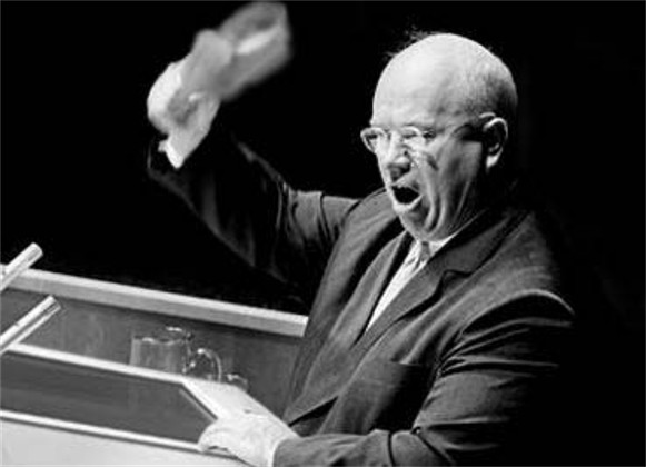 Image - the Khrushchev shoe-banging incident at the UN General Assembly in New York on 12 October 1960.